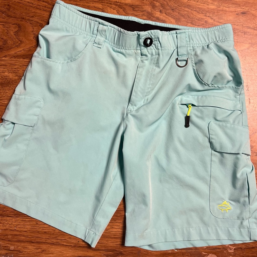 Loco Skailz Shorts Mens 34 Blue Cargo Stretch Fishing Lightweight Tech Outdoor